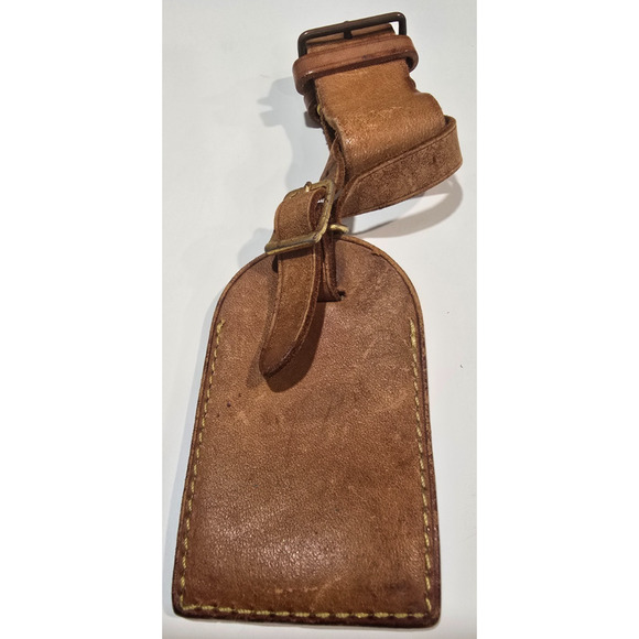 Louis Vuitton Auth Vintage Luggage ID Name Tag & Poignet Set-Vachetta Leather - Picture 3 of 4